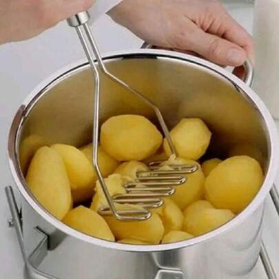 OBOVAY Kitchen Masher Tool, Stainless Steel Potato Ricer, Vegetable Masher, Manual Fruit Crusher