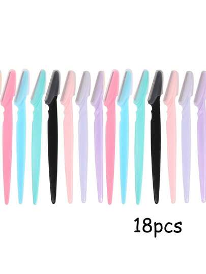 3-18pcs Eyebrow Razor Shaper, Facial Hair Remover, Shaving Tool For Men And Women, Skin Exfoliating Trimmer,Hair Products And Accessories For Barber Salon Beauty Travel Essentials