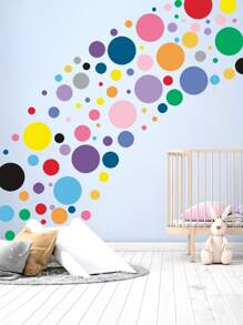 4pcs Multi-Color Combination Circle DIY Wall Decal Stickers For Bedroom Wardrobe, Headboard, Dorms - Multicolor - View 2