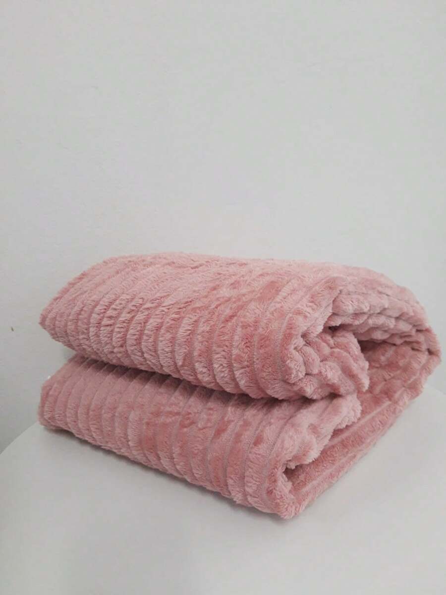 Anti-Allergic Blanket Soft High Relief Wavy Ribbed Double Blanket 2.00 X 1.80 M - 乾枯玫瑰色 - 查看 1