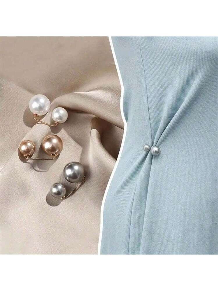 Set da 6 pezzi Clip per spille in va con perle artificiali per