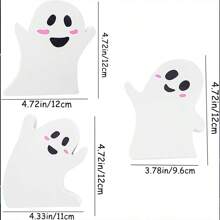 3/4 pièces Décorations d'Halloween mignonnes pour l'intérieur - Décoration d'Halloween/Décoration de fantôme, Panneaux fantômes en bois d'Halloween pour table, bureau, étagère à étages, cheminée - Décorations fantômes d'Halloween effrayantes
