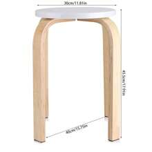 1pc Stackable Round Stool And Chair With Non-Slip Feet For Kitchen, Living Room, Home And Classroom - 白色 - 查看 2