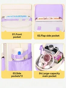 6-12-16 Years Old Girls' New Backpack, Cute & Lightweight Double Shoulder Bag For Elementary School Students Grade 1-6-9, Large Capacity, Multi-Color - Grades 1-6 - View 7