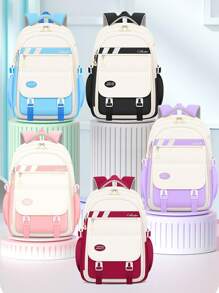 6-12-16 Years Old Girls' New Backpack, Cute & Lightweight Double Shoulder Bag For Elementary School Students Grade 1-6-9, Large Capacity, Multi-Color - Grades 1-6 - View 2