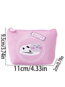 1 pieza, monedero de moneda con diseño de dibujo animado, bolsa de monedas multifuncional con diseño de gato de dibujos animados encantador, bolsa de almacenamiento de llaves, bolsa conveniente para el transporte diario - Unitalla - Ver 3