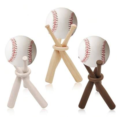 1set Premium Wooden Baseball Stand - Showcase Your Favorite Baseball With Style - Perfect Desktop Decoration And Gift Idea For Ball Triangle, Baseball, For Living Room And Bedroom, Home Supplies, Wooden Display Stand Holder Display Baseball Centerpieces For Tables For Kids And Sports Lover