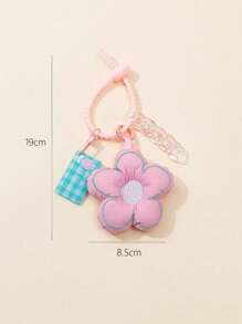 1件精致刺绣布艺花卉钥匙扣吊坠，可爱双色花朵钥匙圈挂饰，非常适合女孩、朋友和女性，可作为汽车配饰、包包挂饰、学院风、哥特风、Y2K风、万圣节配饰、教师节、圣诞节礼物创意、包包配饰、带证件夹的挂绳、汽车配饰、包包挂饰、汽车配饰、姐妹装。