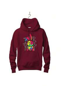 Men's Kangaroo Rabbit Hooded Sweatshirt - Màu Tím - Xem 1