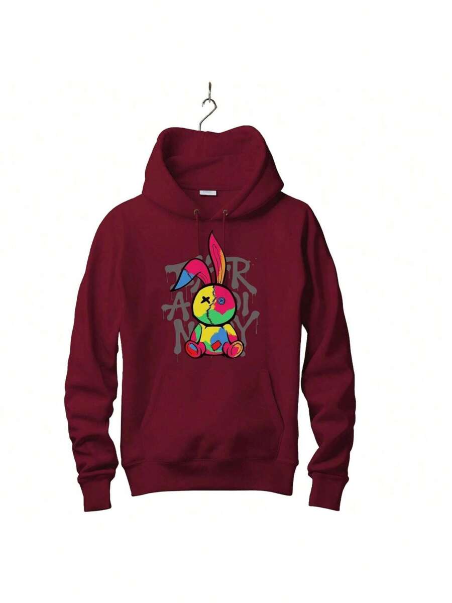 Men's Kangaroo Rabbit Hooded Sweatshirt - Màu Tím - Xem 1