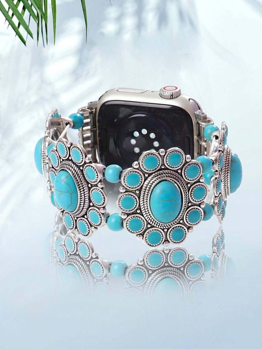 Huastonband 波希米亞風時尚女款手錶錶帶 38/40/41mm 42/44/45/49mm 經典奢華亮金與多彩時尚女款手鍊 方形彈性可調節多彩玫瑰金錶帶 適用於 Ultra 2 1 SE S9/8/7/6/5/4/3/2/1 系列 送給女性、同學、家人、朋友的禮物，派對，智慧手錶配件