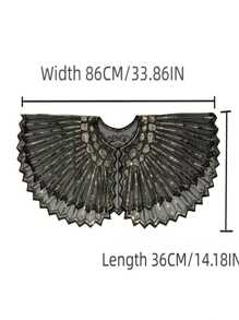 1920 年代复古朋克亮片披肩串珠弹力短披肩和透气网眼覆盖优雅女士连衣裙配饰 - 彩色 - 查看 8