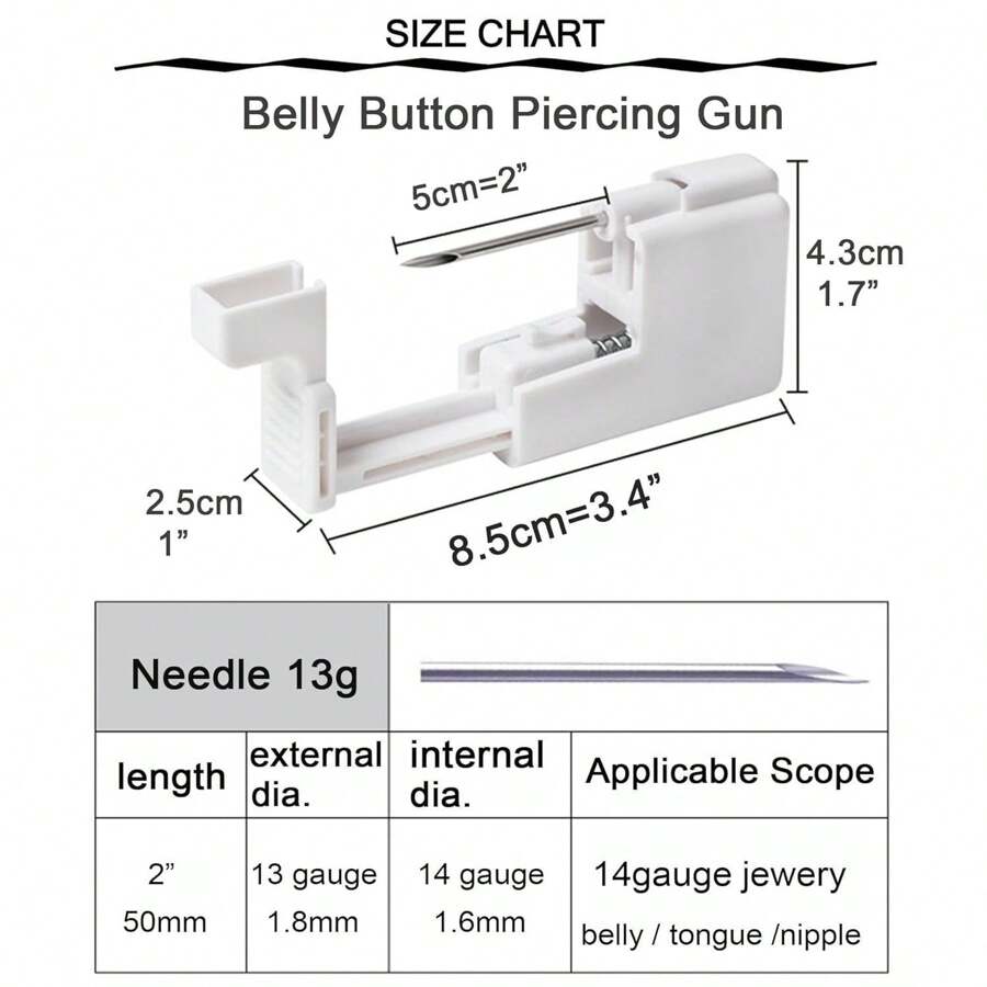 Belly Button Piercing Kit Gun Belly Piercing Kit Belly Button Piercing