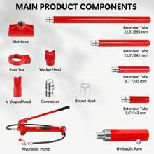 TONEIDER Power Hydraulic Ram Cylinder Jack: Single-Acting Mini Jack, Porta Power Kit, Stroke For Shipbuilding, Bridge, Construction, Precision Machinery, Small Spaces – 4Ton 10 Ton 20 Ton Capacity