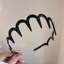 Zig Zag Black Plastic Sharks Tooth Hair Comb Headband For Women - Multicolor - View 11