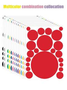 4pcs Multi-Color Combination Circle DIY Wall Decal Stickers For Bedroom Wardrobe, Headboard, Dorms - Multicolor - View 8