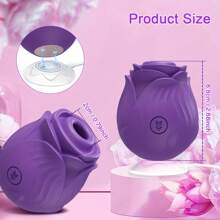1pc Rose Vibrator Toys, Female Clitoris Sucker Vacuum Stimulator Flirting Toys, Nipples And Clit Sucking Sex Toys, 10 Sucking Modes, Magnetic Rechargeable Waterproof And Shower Use Adult Supplies