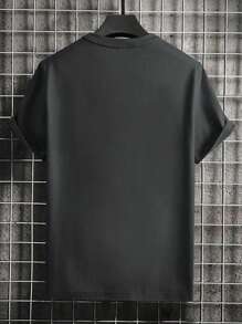 Men's Casual Crew Neck Short Sleeve T-Shirt - Dark Grey - View 3