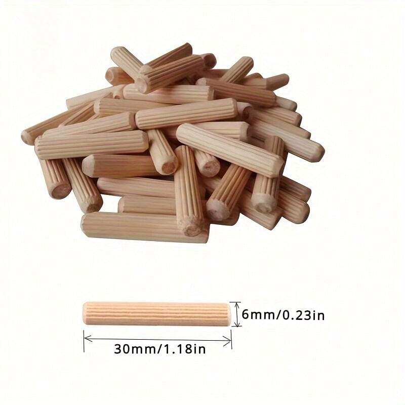 300 peças Pinos de Madeira de 6mm x 30mm - Solução de alta qualidade ...