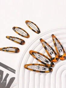 2pcs Vintage Leopard Print Amber Color BB Clips Side Bangs Hair Clips Hair Claws Hair Barrettes, School Stuff, Hair Accessories