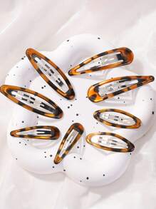 2pcs Vintage Leopard Print Amber Color BB Clips Side Bangs Hair Clips Hair Claws Hair Barrettes, School Stuff, Hair Accessories