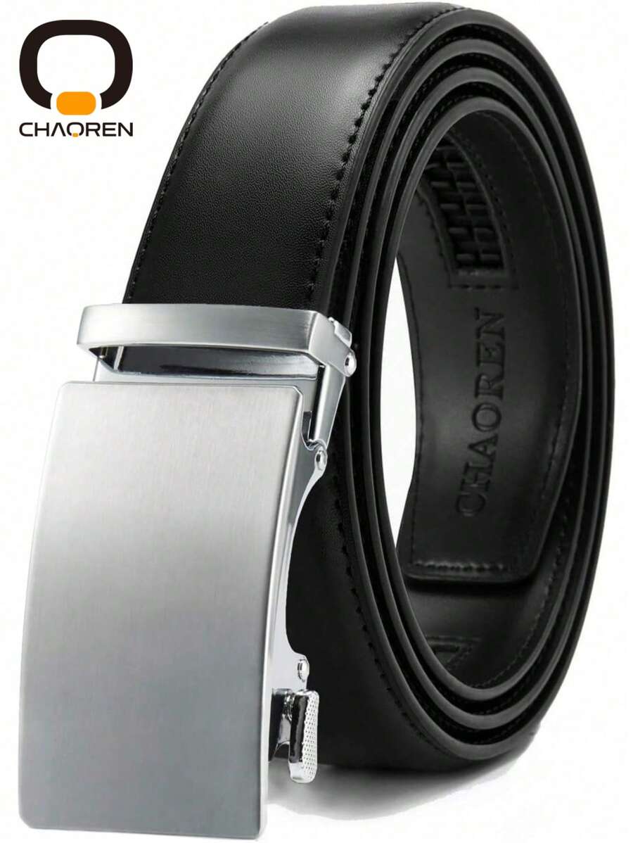 1pcs CHAOREN Ratchet Belts For Men - Mens Leather Belt 1 3/8" For Casual Dress - Micro Adjustable Belt Fit Valentine 's Day - 黑6 - 查看 1
