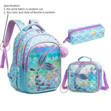 Children School Backpack Set With Lunch Bag Pencil Case Waterproof School Bags For Girls Mermaid Backpack Child Girl Book Bag - 12803-3 - View 6