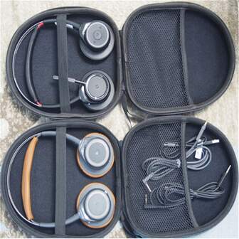 1pc Headphone Case, Protective EVA Carrying Case, No Logo, Crush Resistant, Portable Storage Box
