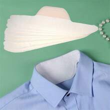10/30pcs Random Color Summer Invisible Ultra-Thin Breathable Coat Collar Sticker, Shirt Cuff Anti-Stain Sticker,Shirt Collar Anti-Dirty Sticker, Disposable Collar Protector, Sweat Sticker - White - View 2