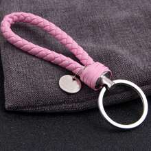 2pcs Handmade Braided Leather Cord Keychains, Colorful PU Couples Key Rings, Bag Accessories - Multicolor - View 6