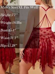 DITZN Plus Size Women's Erotic Sexy Dress Lace Pajamas Pajamas Homewear (Free Thong) For Rave