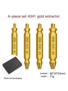 4 件套快速取出螺丝取出器钻头工具套装破损损坏螺栓拆卸器导向套装破损易取出紧固件套件 - 彩色 - 查看 21