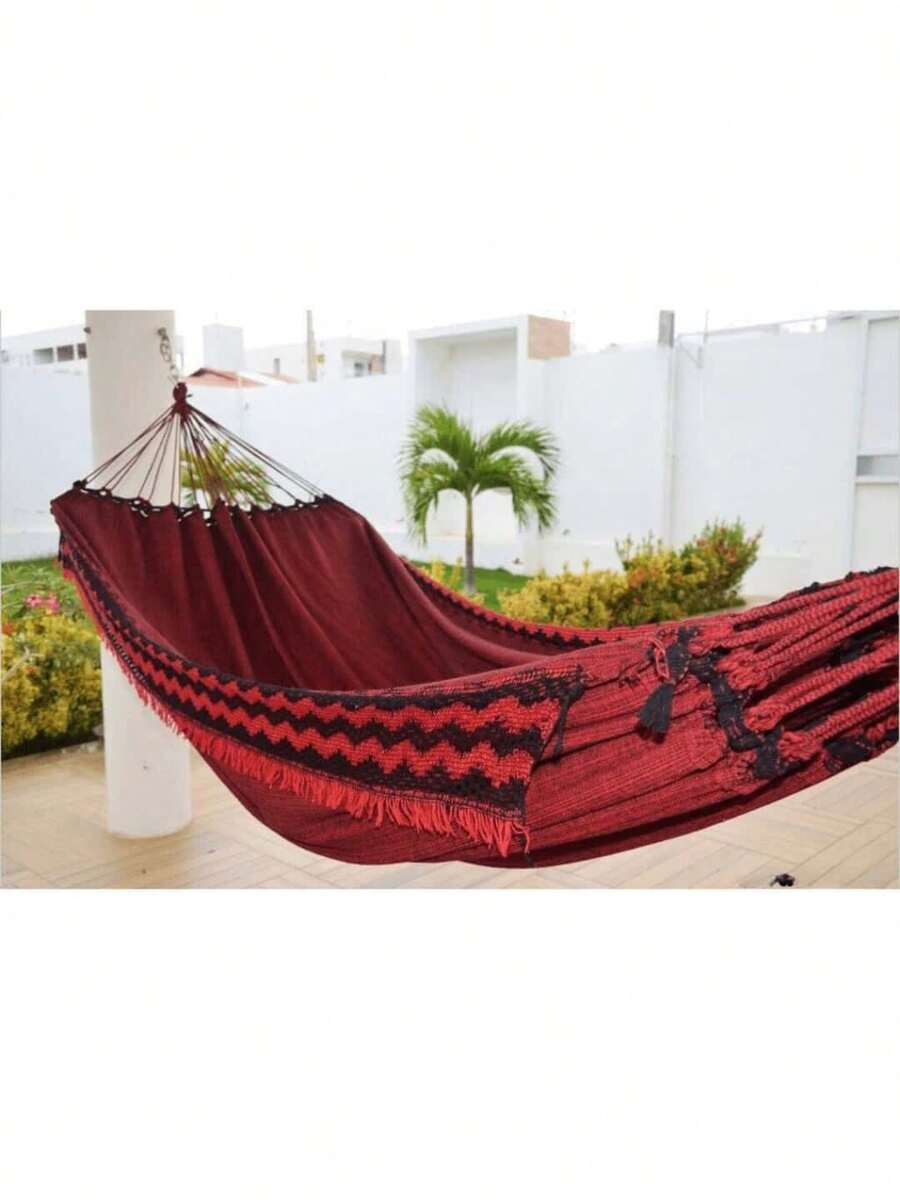 Life Mixed Jeans Rest Hammock With Giant Fringe 3.9M - 紅色 - 查看 1