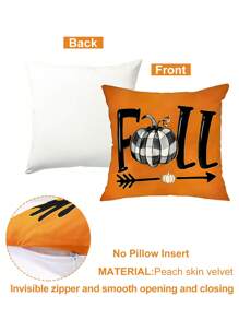 Fall Pillow Covers 4 Style For Fall Decor Buffalo Plaid Pumpkin And Maple Leaves Outdoor Pillows Decorative Throw Pillows 45x45CM Farmhouse Thanksgiving Decorations Autumn Cushion Case For Couch,Christmas - Multicolor - View 4