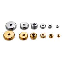 20 roestvrij stalen platte spacer kralen lot 3 4 5 6 8 10mm gouden losse grote grote gaten spacer kralen voor armband DIY sieraden maken accessoires