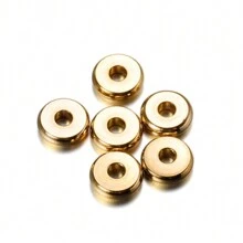 20 roestvrij stalen platte spacer kralen lot 3 4 5 6 8 10mm gouden losse grote grote gaten spacer kralen voor armband DIY sieraden maken accessoires