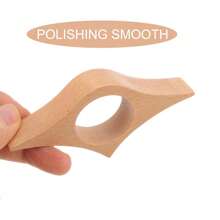 Wooden Thumb Bookmark Multi-Function Thumb Ring Page Holder Convenient Bookmark Book Expander Student Reading Tool - Wood Original Color - View 5