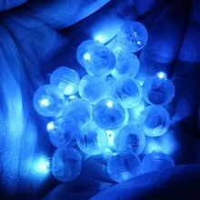 1 pieza 10 Luces LED de globo azul, blanco y de colores, luces de bola LED redondas, pequeñas luces LED para decoración de iluminación, adecuadas para actividades de fiesta interiores y exteriores, diversión boda festival cumpleaños Halloween Navidad suministros de fiesta - Multicolor - Ver 11