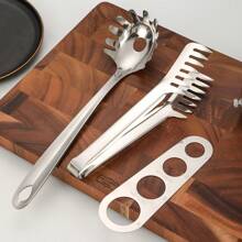 3 件套意大利面食勺、粉勺和意大利面尺厨房用具，430 不锈钢 - 銀色 - 查看 6