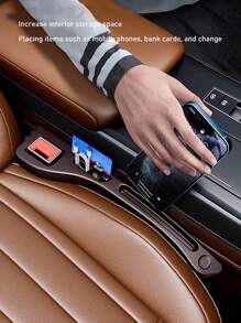 2pcs Car Seat Gap Filler, Carseat Side Organizer Pocket Storage Box, Prevents Gap Leak And Protects Seat Crevices