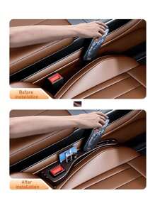 2pcs Car Seat Gap Filler, Carseat Side Organizer Pocket Storage Box, Prevents Gap Leak And Protects Seat Crevices