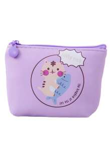 1 pieza, monedero de moneda con diseño de dibujo animado, bolsa de monedas multifuncional con diseño de gato de dibujos animados encantador, bolsa de almacenamiento de llaves, bolsa conveniente para el transporte diario - Unitalla - Ver 12