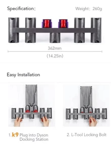 SOKANY 适用于V7 V8 V11 V12 V15吸尘器头收纳支架V10轻量版扩展挂架 - 灰色 - 查看 6