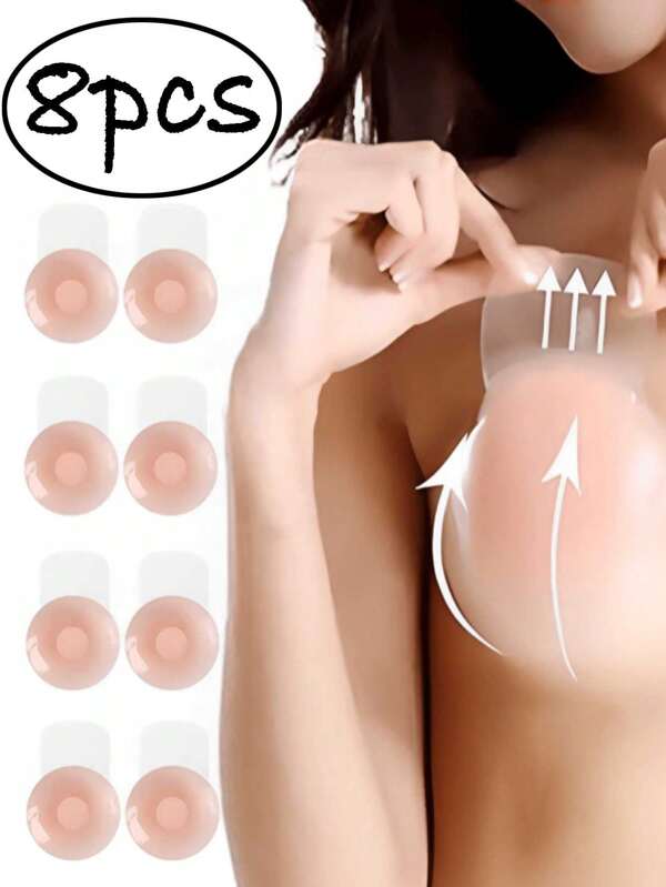 8 Stücke wiederverwendbare Silikon Blumen Brustwarzenabdeckungen, klebende Brust Blütenblätter für rückenfreie, trägerlose BHs, Hochzeitskleider, Workouts, passend für alle Brust Größen