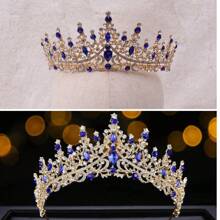 Bride Wedding Hair Crown Tiara T107 - Màu xanh lam - Xem 2