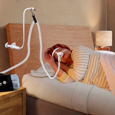 CPAP Tube Holder - Bed Mounted CPAP Tube Hanger To Prevent Tangles And Blockage, Keeps Air Tube Up And Away From Face And Arms For Better Sleep