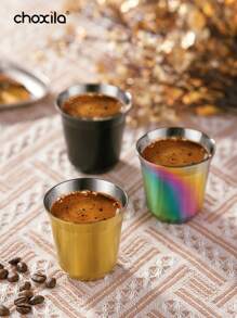 choxila 1pc Coffee Cup, Coffee Mug, Mugs, Double-Layer Stainless Steel Structure Resistant To Heat, Suitable For Daily Coffee, Tea, Matcha, And Other Beverages Back To School