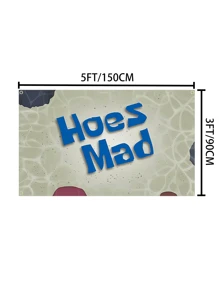 1pc, 3x5Fts Hoes Mad Crazy Funny Banner With Four Brass Grommets For Indoor Outdoor Decoration, Home Decoration, Outdoor Decoration, Patio Decoration, Garden Decoration - Blue - View 6