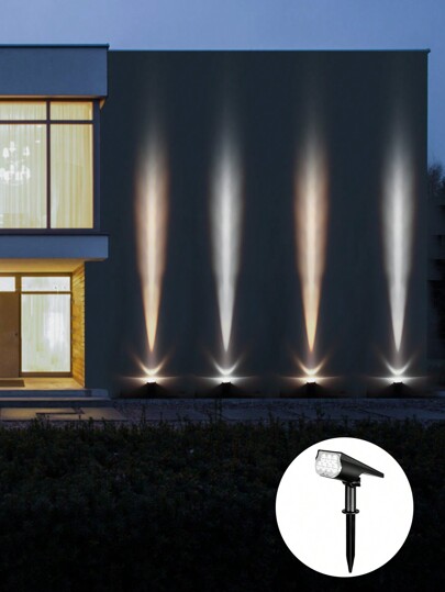 1pc/3pcs/5pcs IP65 Waterproof Solar Powered 7LED Floodlight Spotlight, Dual Use For Outdoor Landscape Lighting, Garden, Courtyard, Statue, Fountain Decoration