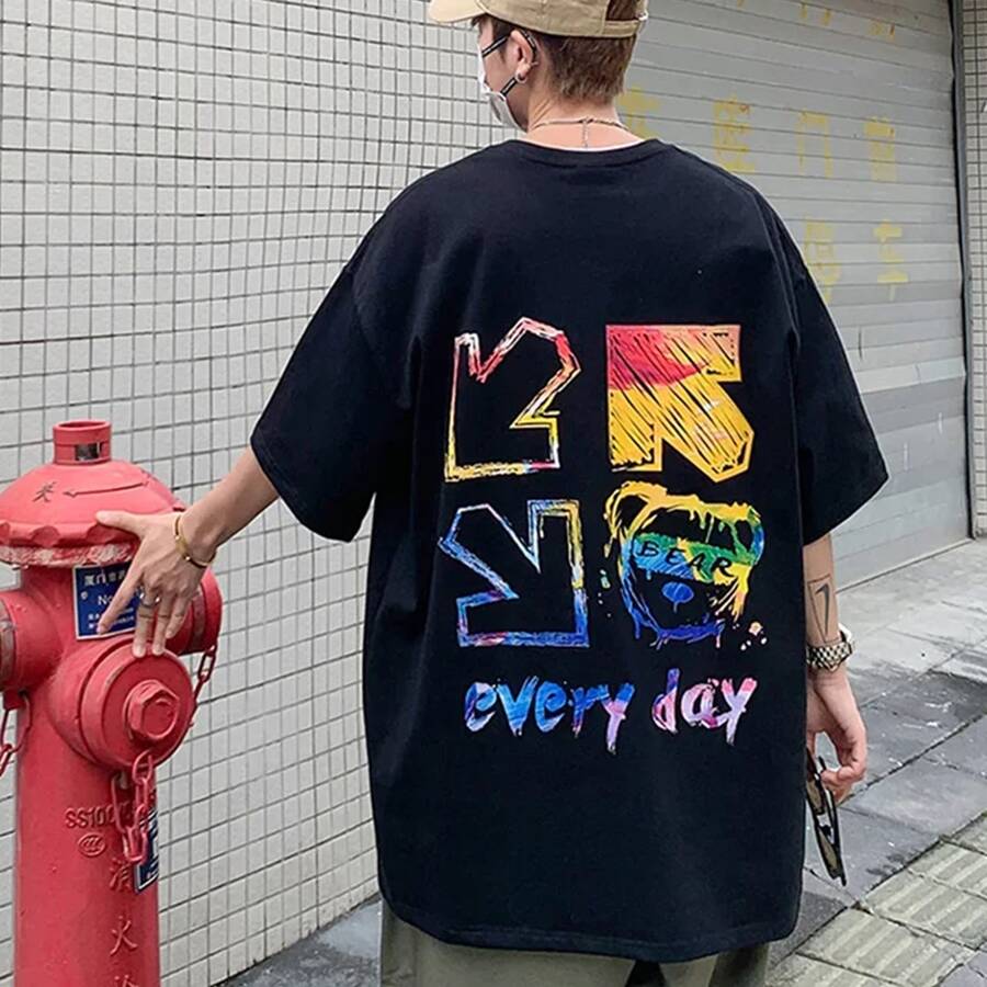 Every Day Streetwear Unisex T-Shirt - 黑色 - 查看 1
